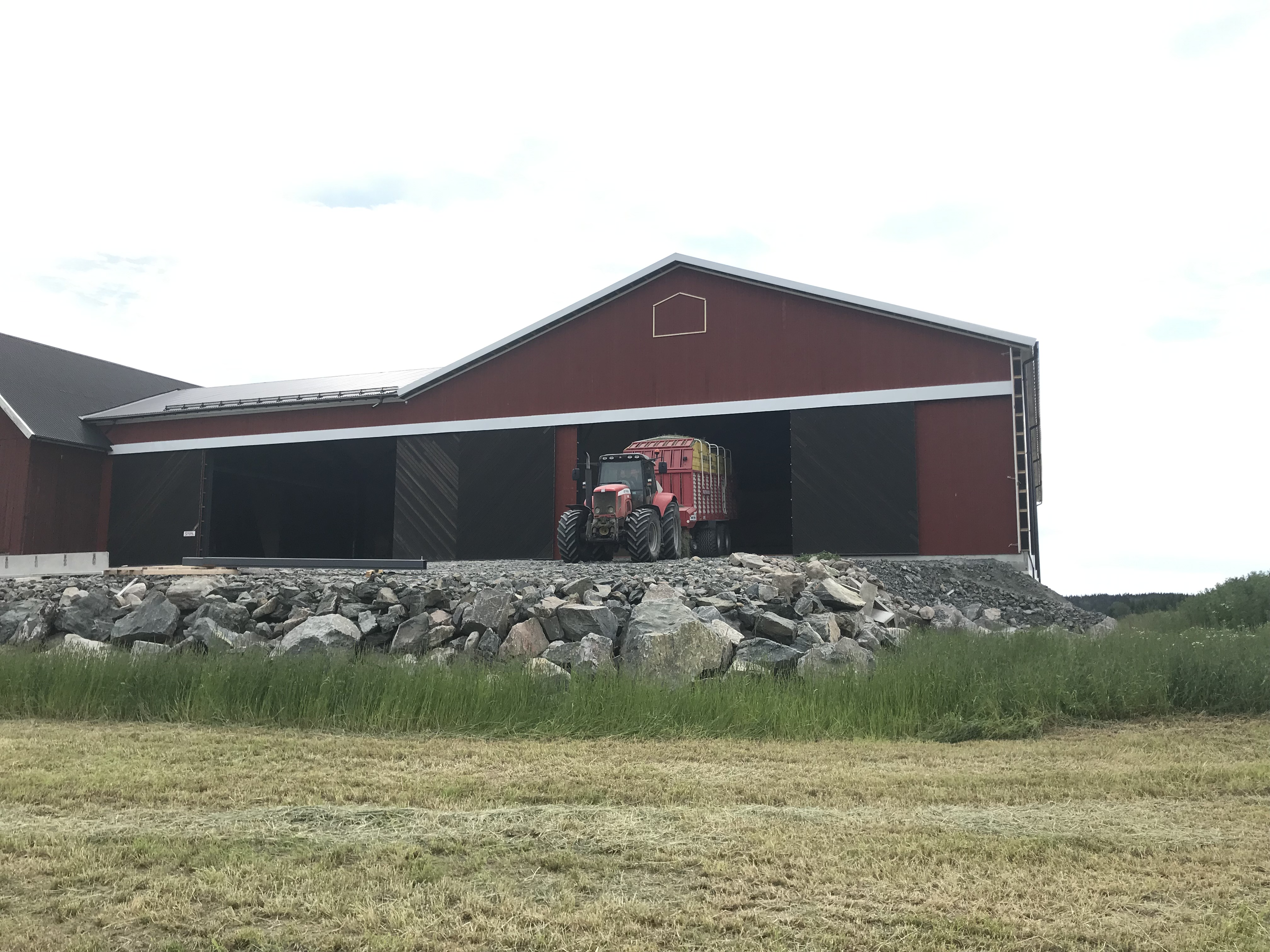 Hay drying units in use in Sweden