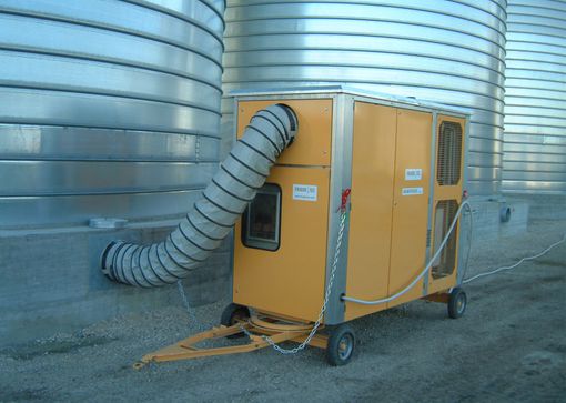Grain cooling units for ecological grain conservation
