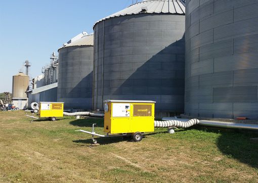 Selecting the correct grain cooling units depends on the size of the silo. 