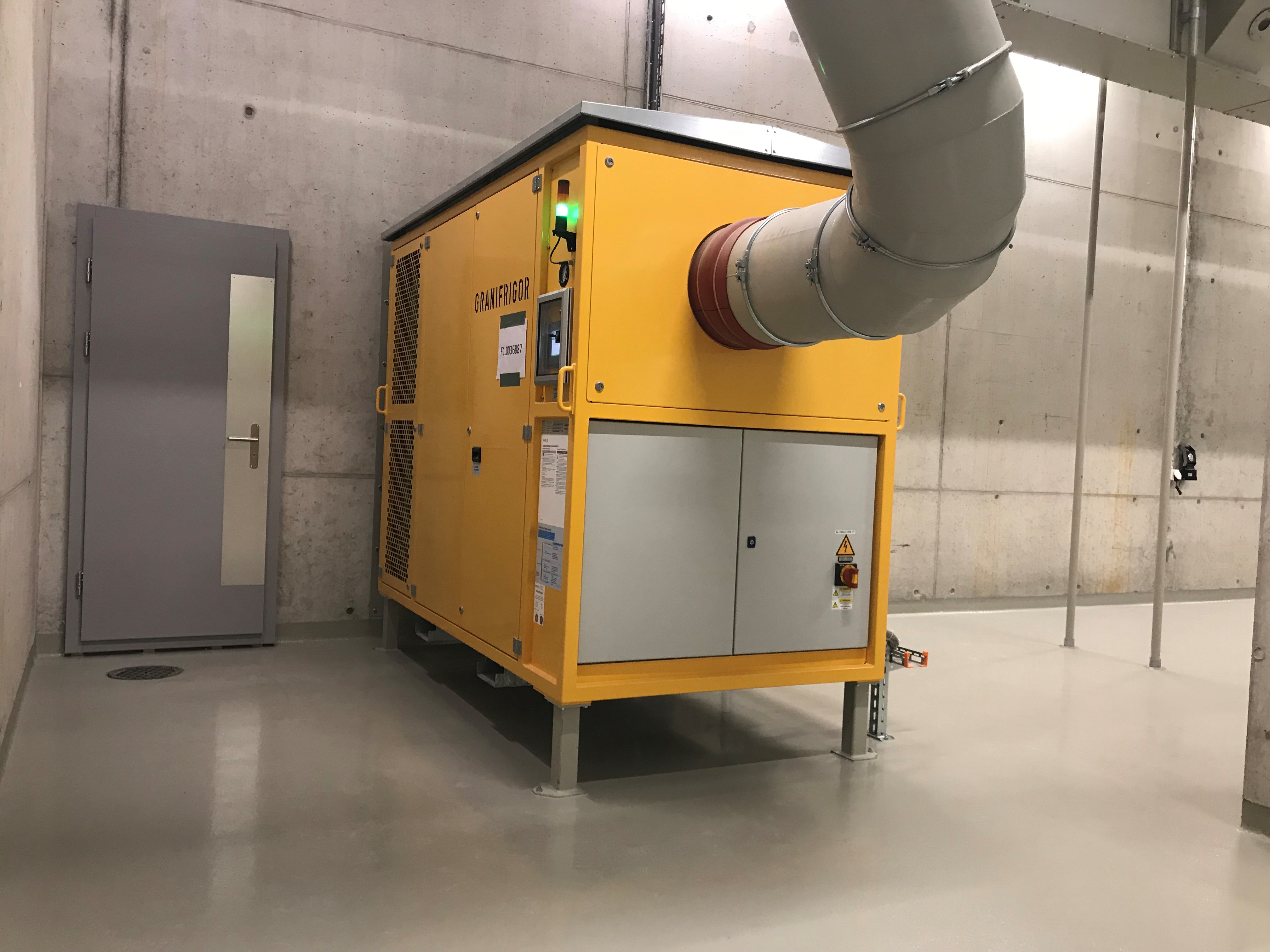 Modern grain cooler being used in Switzerland 