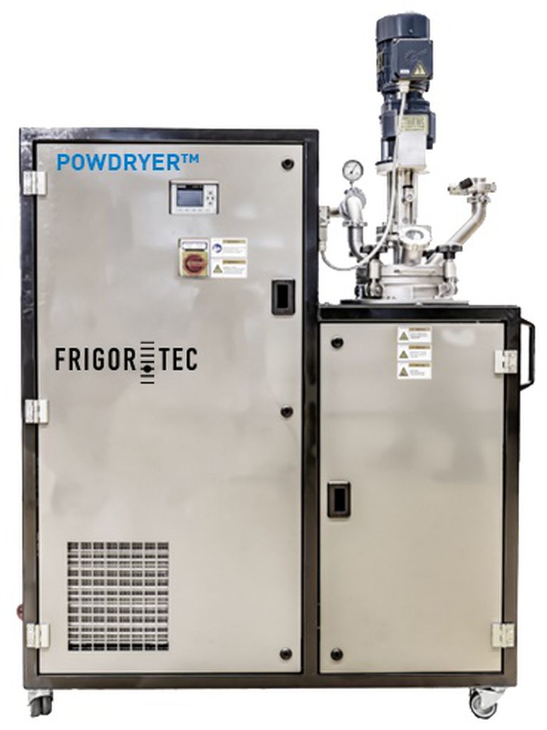 Powder dryer, e.g. for metal, for additive manufacturing